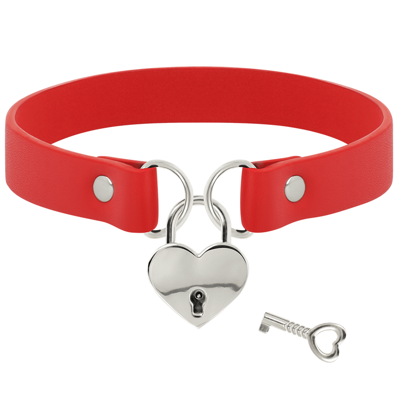 COQUETTE CHIC - Desire Hand Crafted Choker Keys Heart - Red