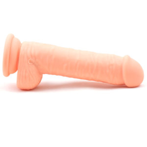 10 Functions Silicone Rechargeable Vibrating and Rotating Dildo - Flesh
