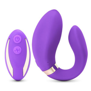 Remote Control Purple Color 9 Speeds Rechargeable Silicone Vibrators for Couples