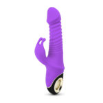 9 Speed Rechargeable Thrusting Rabbit Vibrator with Rotation - Purple