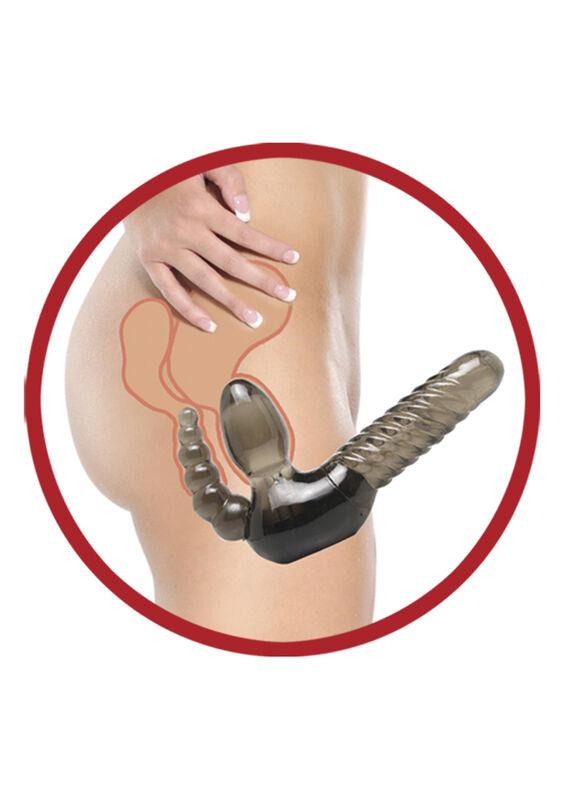 Strapless Stap-On with Anal Stimulator for couples into double stimulation