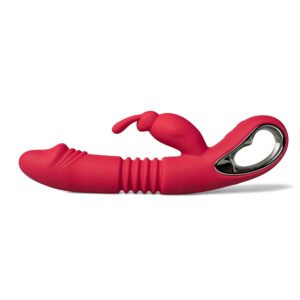 12 Speed Thrusting Rabbit Vibrator with Heating Function - Red