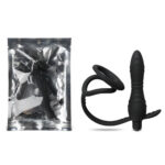 Silicone Vibrating Butt Plug with 2 Cock Rings