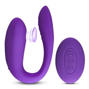 Remote Control Clitoral & Couple Vibrator with Sucking Function - Purple