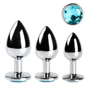 Metal Butt Plug Set - Blue