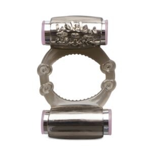 Dual Vibrators Cock Ring - Black