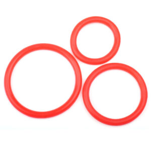 Triple Cock Ring Set - Red