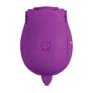 7 Function Silicone Clitoral Rose with Vibrating Tongue - Purple