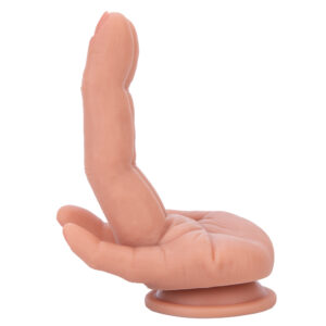 Hand-Shaped Silicone Dildo with Finger & Suction Cup 17CM