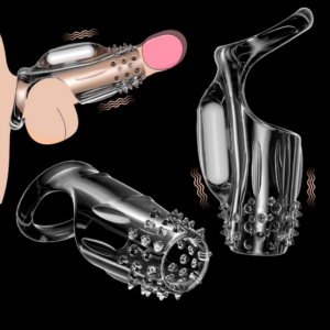 TPE Penis Sleeves Set with one Vibrating Bullet 12CM