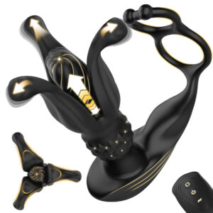 Vibrating, Thrusting & Expanding Massager with Cock Rings & Remote Control