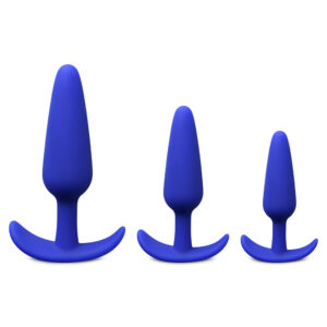 3pcs Silicone Butt Plug Set - Blue