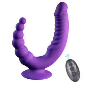 Dual-Ended Dildo Vibrator with Anal Beads & Remote Control